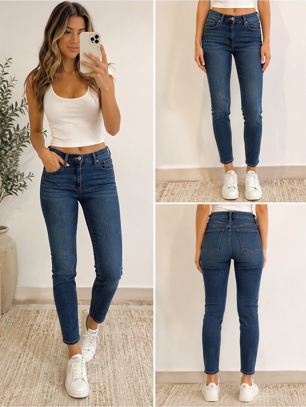 Free People Skinny Ankle Jeans Women’s 31 Medium Wash Stretch Denim